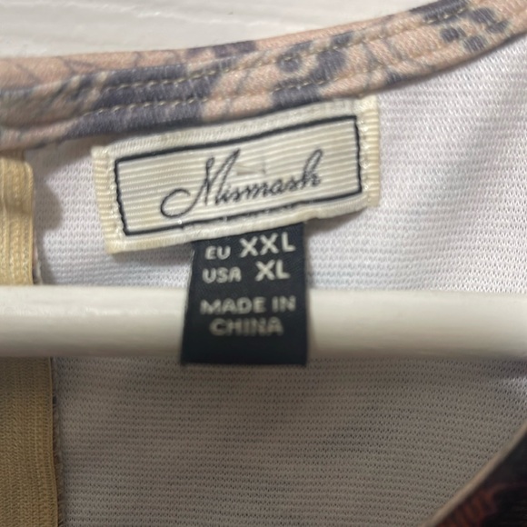 Mismash Black and White Sheath Dress Sleeveless Crew Neck - Picture 5 of 5